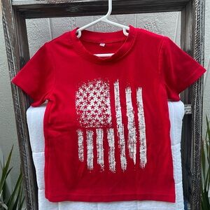 Red Kids T-Shirt with Flag Design